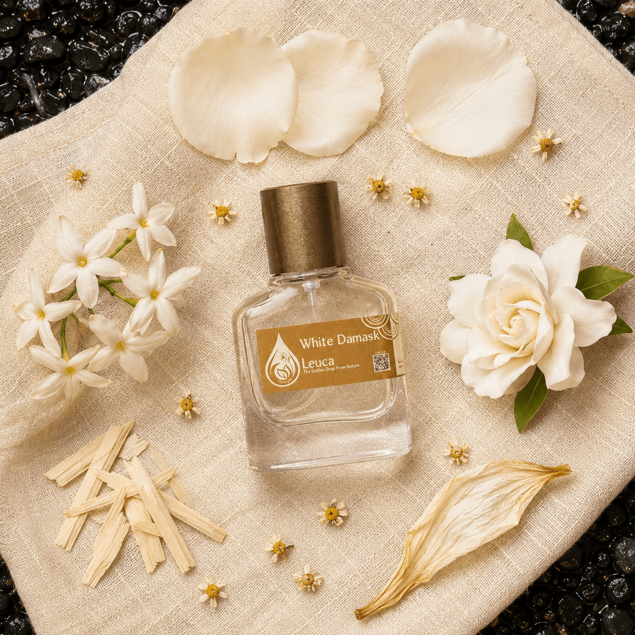 Botol dan kemasan parfum Leuca White Damask