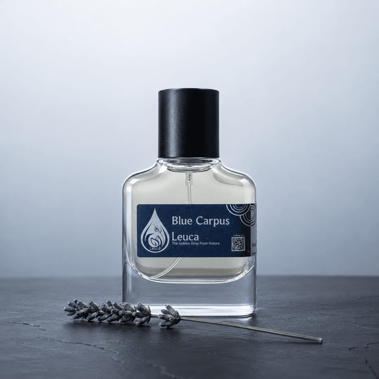 Botol dan kemasan parfum Leuca Blue Carpus